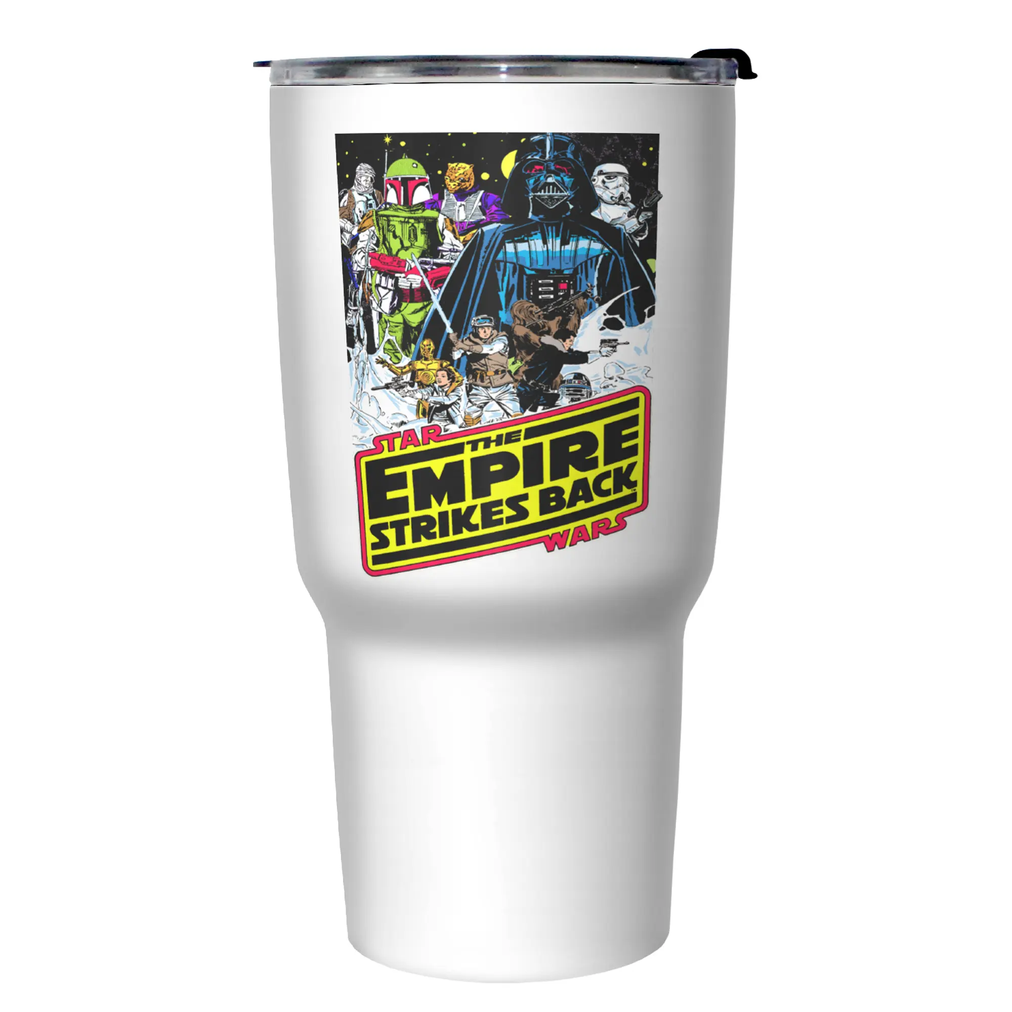 Star Wars The Empire Strikes Back Graphic Stainless Steel Tumbler - 27oz (500-1000ml) BPA-Free Tall Cylinder, Portable Leakproof Insulated Drinkware with Lid