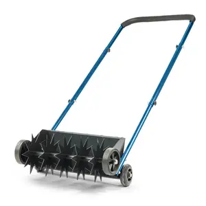 Ubesgoo 19in Push Spike Aerator, Heavy Duty Rolling Lawn Aerator, Manual Aeration Equipment with U-shaped Handle, Rotary Spike Lawn Aerator, for Lawn Garden Yard Grass Aeration