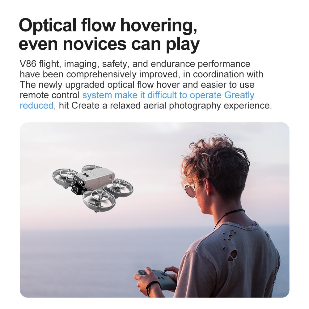 HD Mini RC Drone with Dual Cameras, Optical Flow Positioning, 360° Stunt Rolls, One-Key Takeoff and Landing, Ideal for Beginners, Indoor/Outdoor Flight, Includes 2 Batteries, Stable and Easy to Control obstacle avoidance