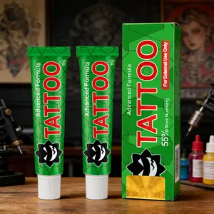 Tattoo Numbing Cream - T-K-T-X - Green 55% Numbing - Painless Tattoos Cream- Effective Numbing Formula for No-Distraction Tattoos (10g*2 Tubes)