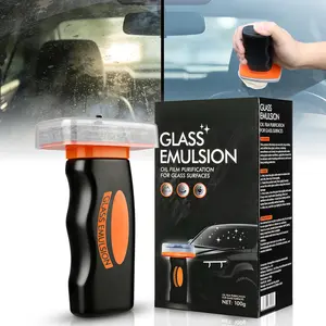 Caurfa Automotive Handheld Oil Flmr Cream,Glass Decontamination Without Traces,Window Oil Film Cleaning, FastCleaning, Compact And Easy To Cary-100g Degreaser Cleaner, Handle Oil Film Remover & Windshield Cleaner For Cars Window