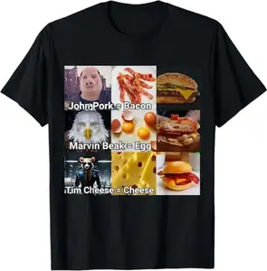 John Pork Marvin Beak Tim Cheese Funny Bacon Egg Cheese T-Shirt