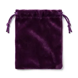 Purple Velveteen Drawstring Bag 2 x 2.5 Inch for Crystal Chips, Herbs, and Pocket Mojo Bags