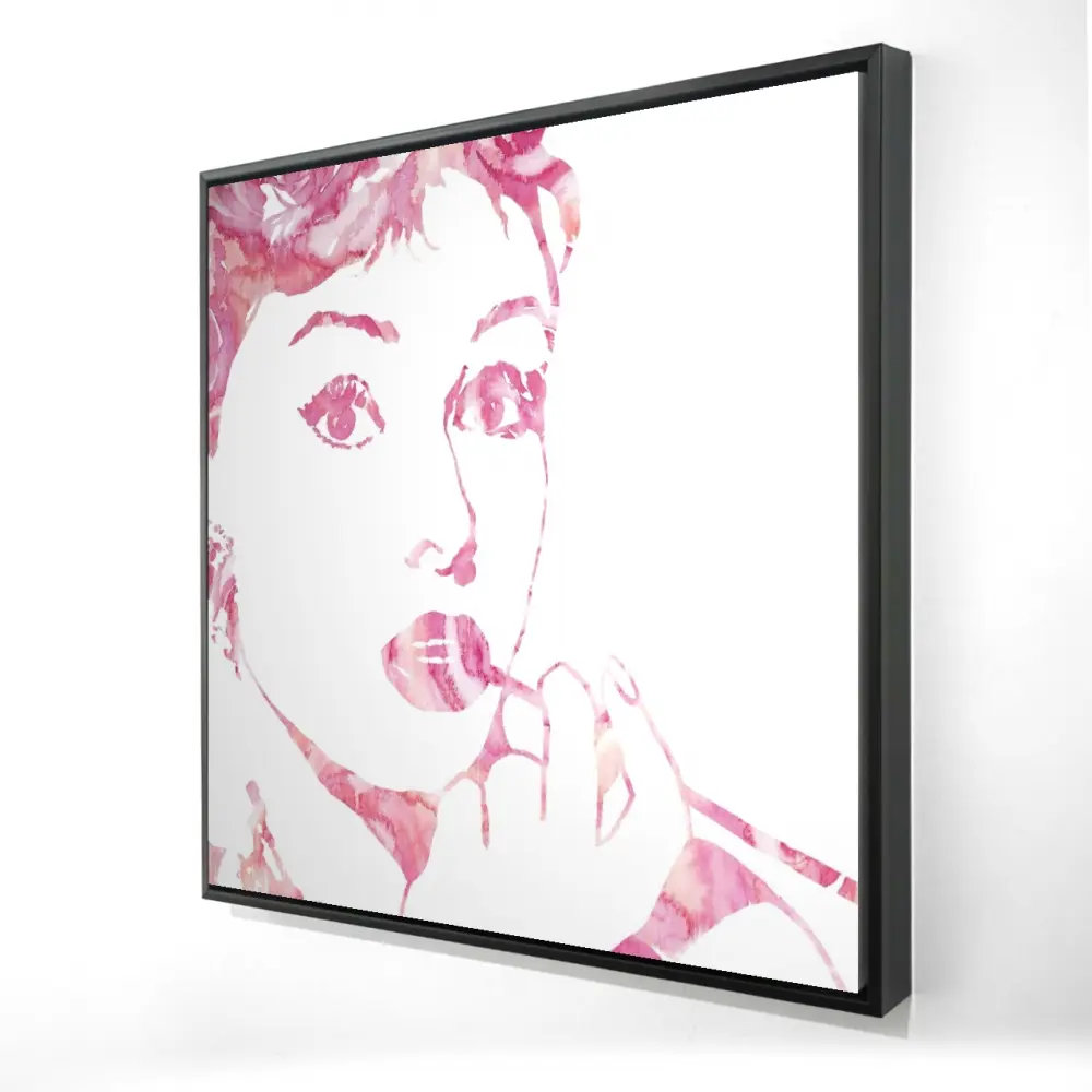 Audrey Hepburn Artistic Romantic Framed Wall Art with 360° Stand, 36x36" Nostalgic Photos Ready-to-Hang Print, Home Inspo Wall Display, Ideal Room Decor, Perfect Home Supplies Gift
