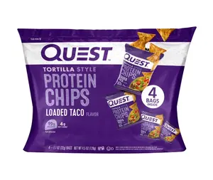 Quest Tortilla Style Protein Chips, Assorted Flavors, Baked, 1.1oz Bags, 4 Count