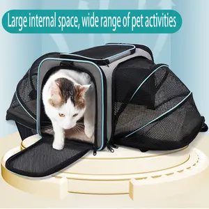 Airline-Approved Pet Carrier Backpack for Small to Medium Dogs and Cats - Durable Oxford Cloth Travel Bag with Multiple Carrying Options, Zip Closure, and Comfortable Padded Side, Pet Travel Bag|Contrast Trim Design|Secure Zip Closure