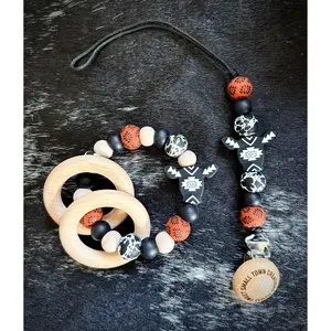 Rust Aztec Black/White Cow Hide Teether Bundle