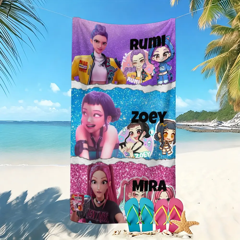 K-Pop Glitter Bath Towel, Soft Microfiber Fabric, Quick-Dry and Absorbent, Perfect for Beach Pool Bathroom, Ideal Gift
