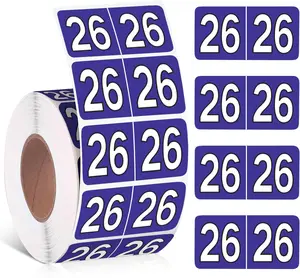 500 Pieces 2026 Year Stickers File Folder Year Labels Rectangle Coded Colored Year Stickers Self Adhesive Year Labels Tab File Folders Office Supplies, 1 Roll, 3/4" X 1-1/2"(Purple) Zzunkn