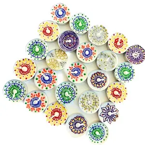 Set of 4 handpainted tealights candles for home decor. Special for Diwali Festival | Henna Candle | Beautiful HandPainted Candles | Party Decor | Halloween Decor | Gift | Bedroom