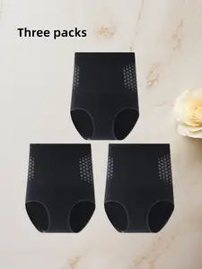 3-Pack High-Waisted Seamless Briefs, Options, Comfortable Sporty Design, All-Season Wear, No Chafing, China Origin