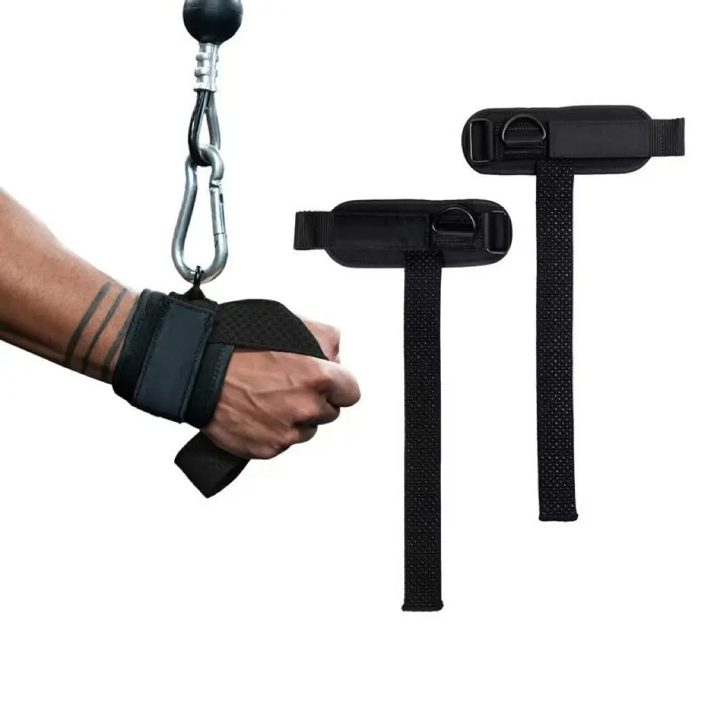 Weight Training Lifting Straps with Cushioned Wrist Cuffs, Anti-Slip Silicone Beads, Steel D-Ring for Free-Weight, Cable Training