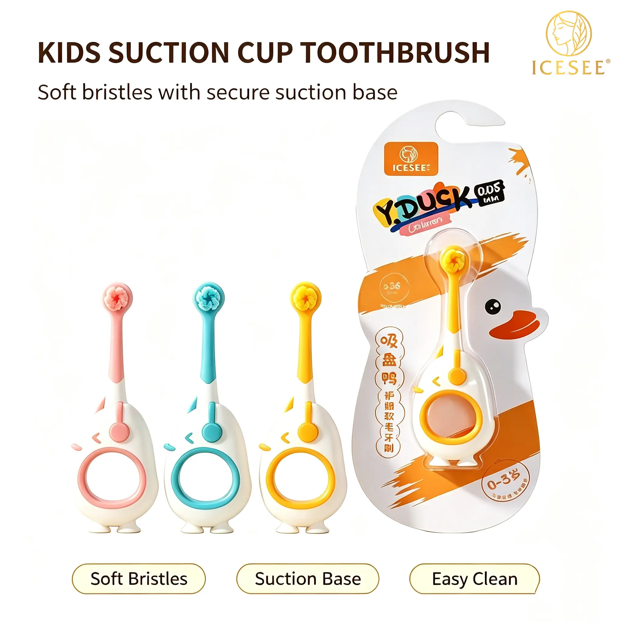 ICESEE Ultra-Soft Bristle Toothbrush Cartoon Design Non-Slip Grip for Ages 2-7 Gentle Gum Protection BPA-Free Safe Oral Care Tool Daily#summerwins #dealsforyoudays