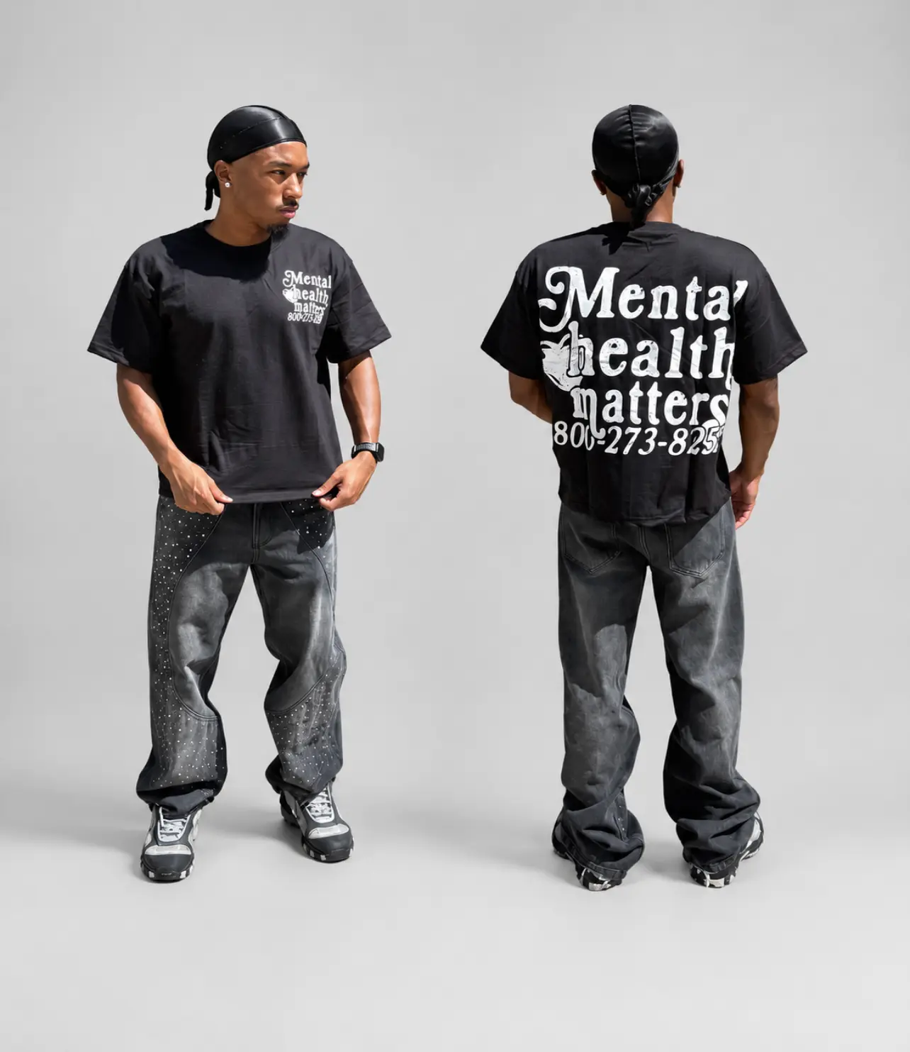 Double Mental Health Matters Tee - Black
