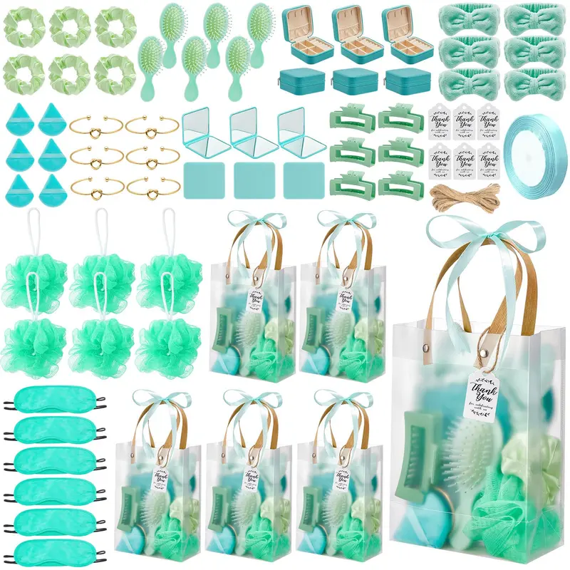 74Pcs Baby Shower Prizes for Game Winners Baby Shower Favors Gifts including Headband Hair Brush Jewelry Box with Gift Bag for Baby Shower Game Prizes Wedding Bridal Shower Favors