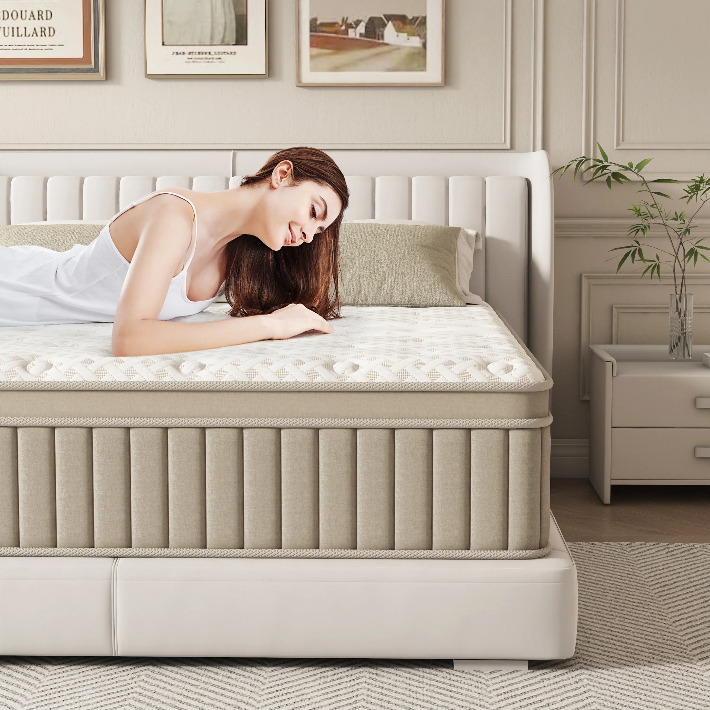 12 Inch Hybrid Gel Memory Foam Mattress with Individually Wrapped Pocket Coils, Medium Firm Support, Pressure Relief, Mattress in a Box, Twin/Full/Queen/King