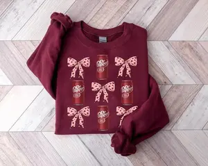 (T-shirt/Sweatshirt) Pink Bow Soda Shirt - Dr Pepper Inspired Girly Tee