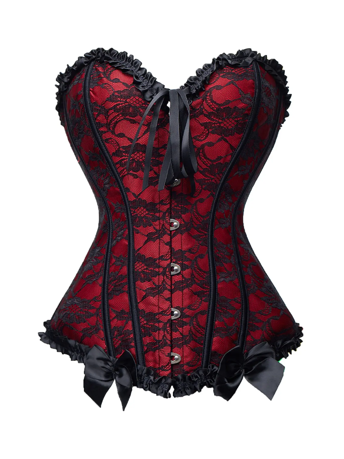 Vintage Sexy Gothic Women Corset Top Backless Lace-Up, Slimming Waist Cincher Bustier, Party Outfit Clothes