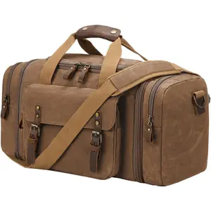 Waxed Canvas Duffel Bag 50L  Duffle Bag Travel Overnight Weekender Bag