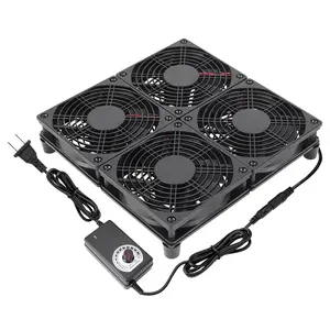 Router Laptop Cooling pad 4X 120mm  Fan with AC Plug Variable Speed Fan for DIY Electronics TV Box Cabinet   Equipment Cooing