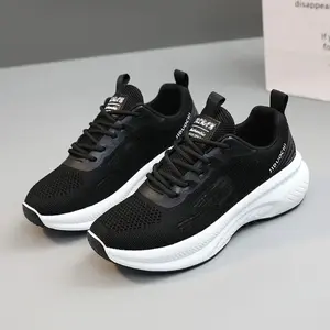 Fashion Women's Running Tennis Shoes with Thick Soled Height PVC & Mesh Design for Sports Activities Supportive Spring Casual Sneakers