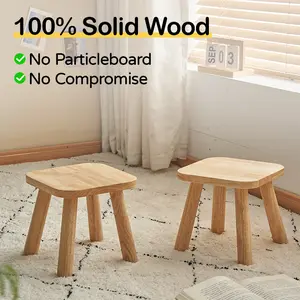 1 piece,  solid wood shoe changing stool, multifunctional natural rubber wooden short stool, step stool, height 9.5 x width 9.5 inches, easy to install without tools - suitable for living room lobbies, bedrooms, dining rooms, bathrooms, courtyards, etc