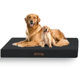 Sytopia Waterproof Dog Bed - XL Outdoor Waterproof Dog Bed for Extra Large Dogs, Washable and Orthopedic, Tear Proof Dog Crate Pad, Dark Gray