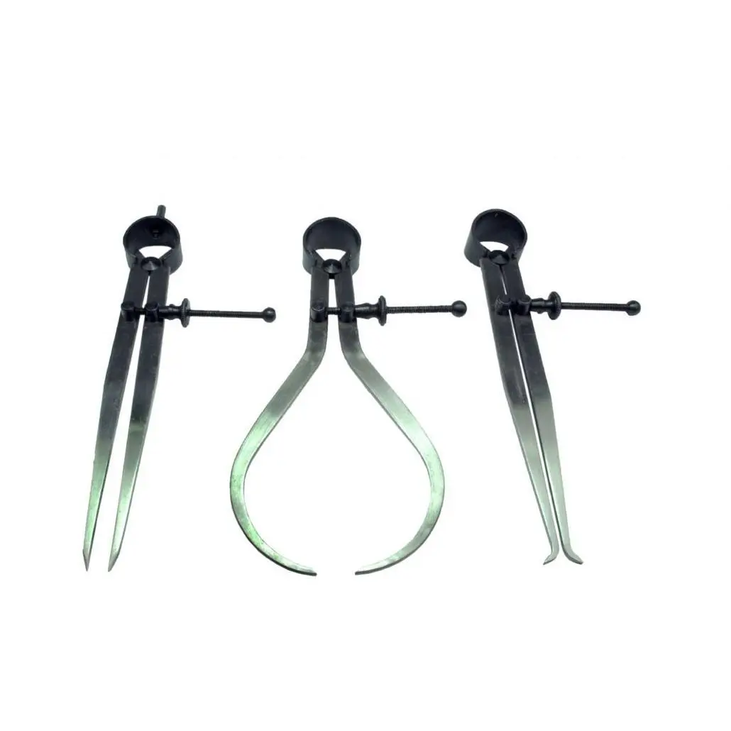 3 Pieces Spring Caliper Set - Inside, Outside & Divider 12" Inch / 300 Mm - Measuring Tool, Workshop, Tool Room