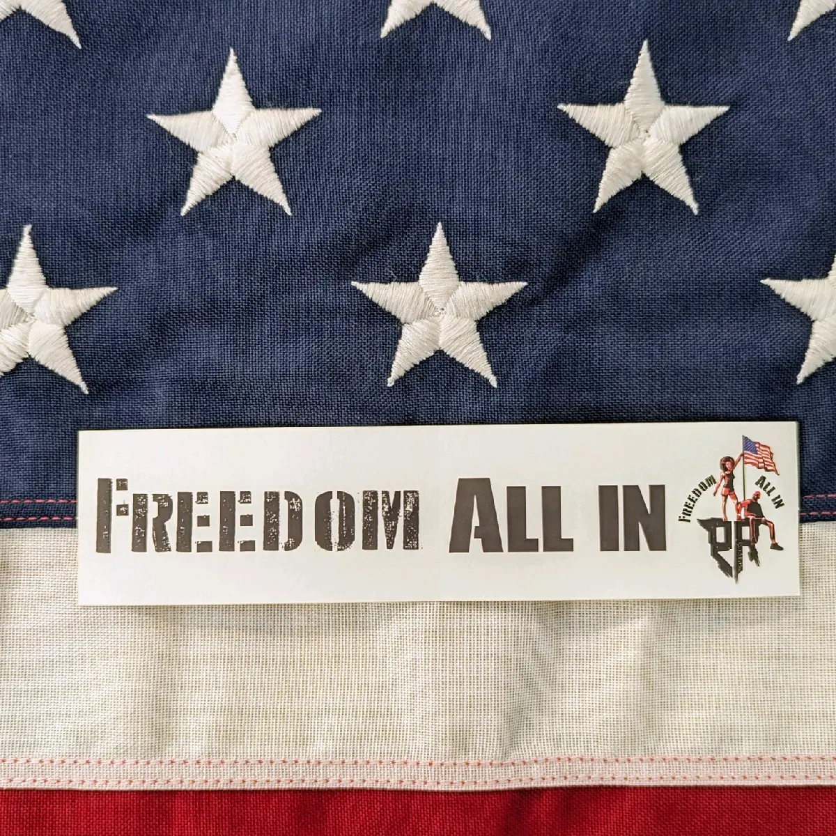 Patriotrap - True and Brave Take Charge Freedom All In the Stage ours, our OuterArmour! Self-etermination thrives flows Boundless Individuality Everyone and Togetherness Alongside our OuterArmour! Our TR! My PatriotRap! Sticker White Background.