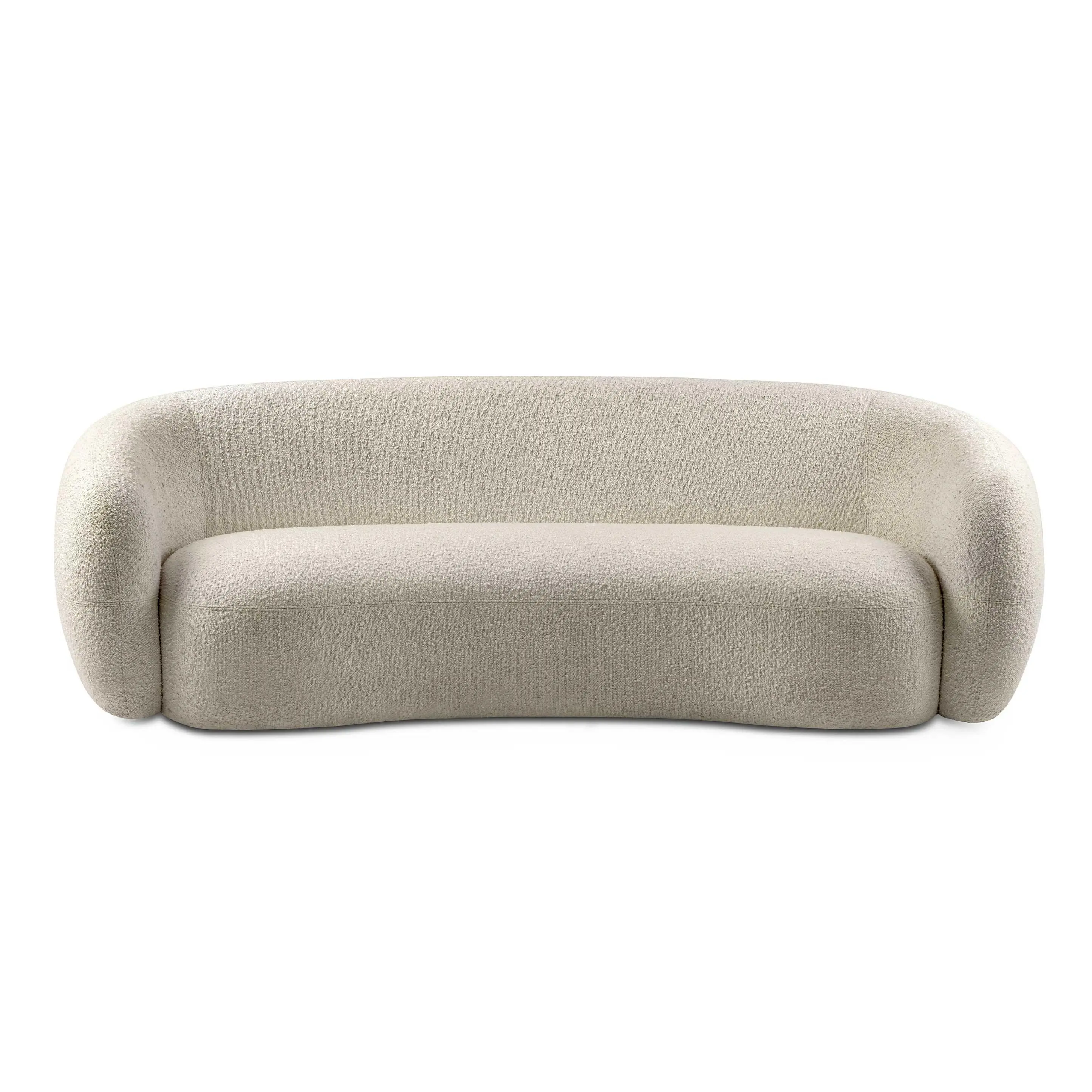 Sherri 89-in Sturdy Boucle Performance Polyester Blend Sofa - Contemporary Family Indoor Couch with High-Density Foam, Clean Look for Watch Party Hosting, Midcentury Modern Affordable Vanilla Cream Furniture, Comfy Couch