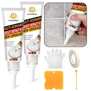Tile Grout Repair Kit, 2 Pack Grout Filler, Fast Drying Tile Grout, Grout Sealer Shower Tile, Restore and Renew Tile Joints Line, Gaps, Replace Grout Pen(White)
