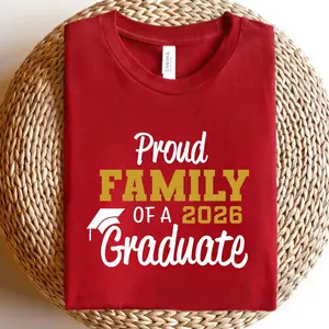 Personalized Proud Graduate 2026 Family Matching Shirt, Custom Photo Graduation Family Shirts, Custom Graduation Family Matching 2026 Shirt Shirt Printed in USA