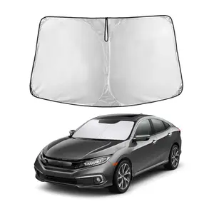 EcoNour Car Windshield Sunshade for 2016-2021 Civic, 240T Polyester UV Protective Sunshade, Foldable Interior Protection Car Accessories, Car Window Shades, Sturdy Sun Shade