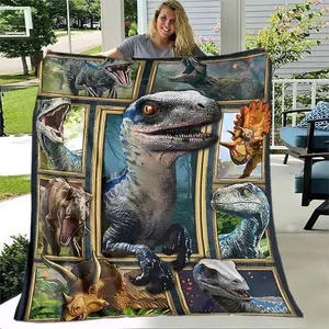 3D Dinosaur Print Soft Flannel Blanket - Premium Flannel Fleece Material, Tear-Resistant Throw with Vibrant Prehistoric Creature Designs, Cozy Wrap for Bed, Sofa, Ideal Gift for Adults (Wrap Yourself in Cozy)