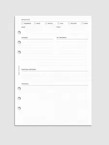 Experience Reflection Planner Inserts