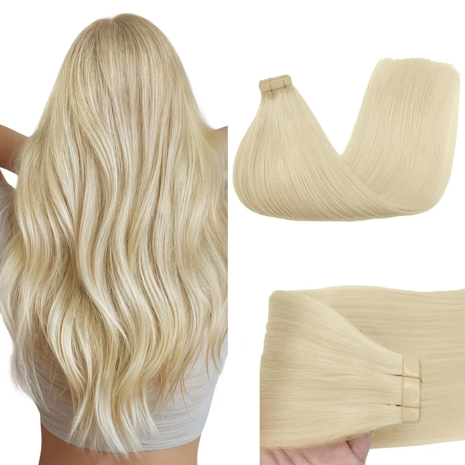GOO GOO Tape in Hair Extensions Human Hair Extensions Natural Straight, 20PCS/Pack, 14-24inch 50G Seamless Tape in, Invisible Tape in Hair Extensions Silky Remy Human Hair summer hairstyles #sohochic