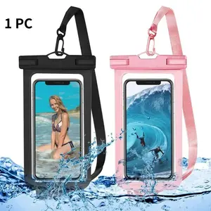 Waterproof Phone Pouch, 1 Count Clear Waterproof Cell Phone Case with Lanyard, IPX8 Certified Floating Dry Bag for iPhone 16 Pro Max/Plus Galaxy S22 S23 Up to 7", Universal Waterproof Phone Holder for Beach, Swimming, Diving, Cruise & Outdoor Activities