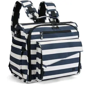 ALLCAMP Diaper Backpack, Waterproof Large Capacity Baby Bag, MultiFunction Nappy Bag with Stroller Hooks, Convertible Tote