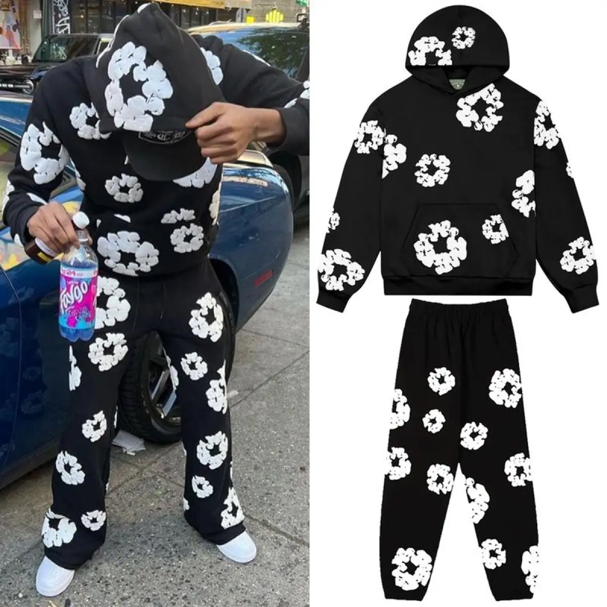 2026 Denim Hoodie Tracksuit 2 Pieces Unisex Running Clothing Long Sleeve Hoodie Denim Sweatshirt, Denim Ters Hoodie and Pants, men apparel, fall jacket men, men winter coat, men casual jacket, men jacket