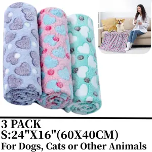 3 Pack Puppy Blankets Super Soft Warm Sleep Mat Love Print Blanket Fluffy Fleece Pet Blanket Flannel Throw Dog Blankets for Small Dogs Puppy Dogs Fluffy Cats,Mix Love-Small(24"x16") Automotive & Motorcycle