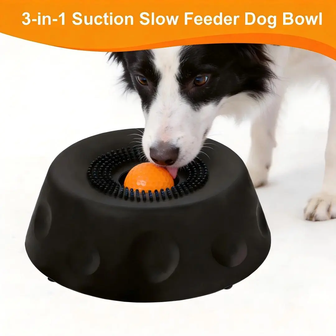 Boredom Buster! Suction Cup Slow Feeder Dog Bowl - Interactive Licking Mat with Built-in Treat Ball for Anxiety Relief & Mental Stimulation, No-Spill,#Summervibes,PetLovers
