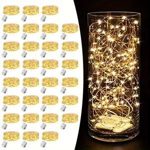 30/100 Pack LED Fairy Lights Battery Operated String Lights - 6.5ft 20LED Silvery Wire Firefly Starry Moon Lights for DIY Crafts Wedding Table Centerpieces Party Bedroom Christmas, Room Decor Halloween, Decorations