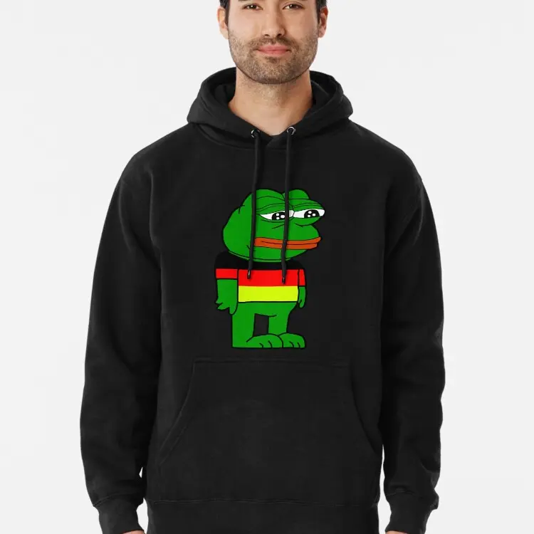 Sad German Pepe Pullover Hoodie Comfy Everyday Hoodie - Warm Casual Sweatshirt - Perfect Fall & Winter Outfit