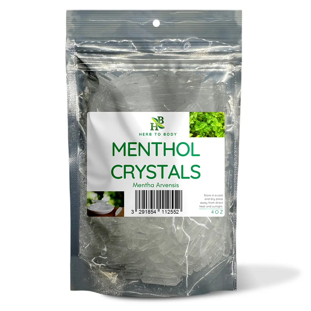 Menthol Crystals –  4 oz (113 g) | Mentha Arvensis for DIY Balms & Aromatherapy – External Use | Herb To Body