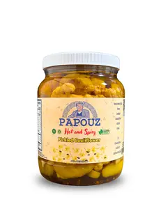 Papouz Pickled Spicy Cauliflower 64fl oz. Spicy Yellow Cauliflower