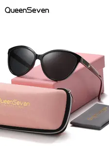 Queenseven Unisex Cat Eye Polarized Sunglasses Uv400 Protection, Casual Style Full Frame Travel Friendly Eyewear for All Seasons