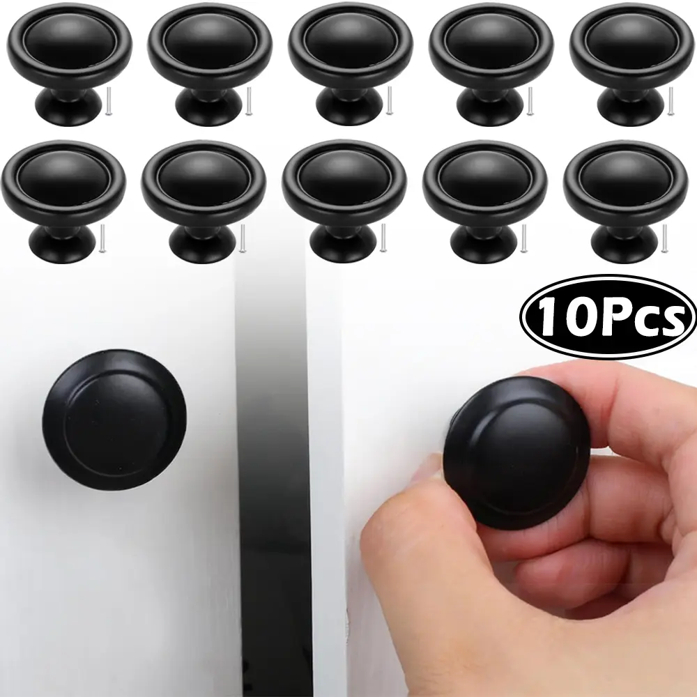 10Pcs Knobs Handles Pulls Kitchen Drawer Cupboard Cabinet Hardware Matte Black