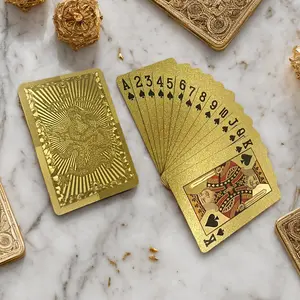 Durable Gold Dragon Poker Set, Poker Card Design, Perfect for Valentine's Day, Thanksgiving, Christmas, Halloween & New Year Celebrations