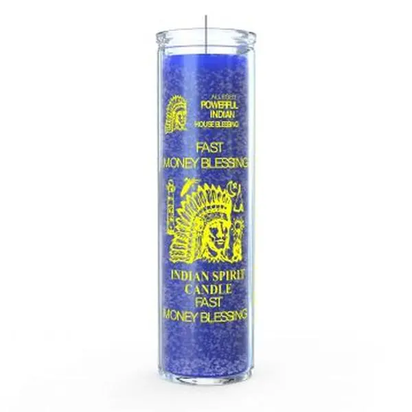 7-Day Indian Spirit Fast Money Blessing Glass Candle with Wick