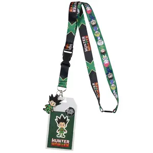 Hunter x Hunter Anime ID Badge Holder Lanyard w/ Gon Freecss Rubber Pendant And Collectible Sticker